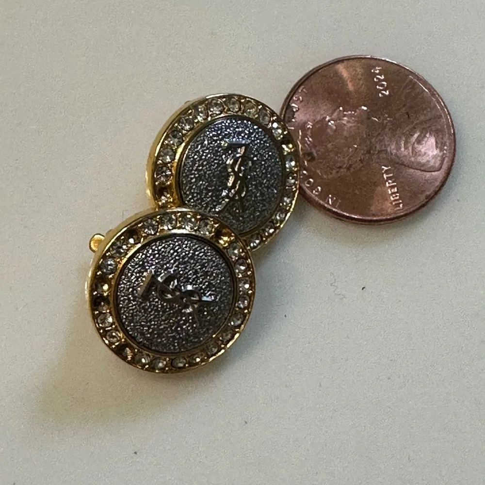 Authentic YSL Elegant Gold and Silver Women's Earrings - Picture 7 of 9